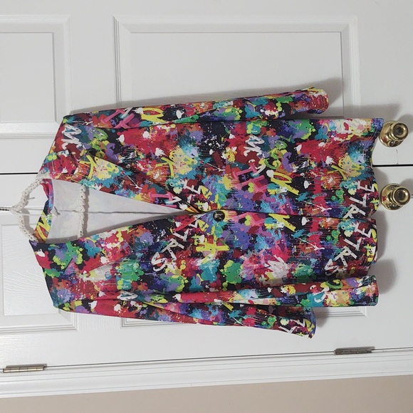 Floerns multi colored graffiti print blazer - Picture 1 of 2